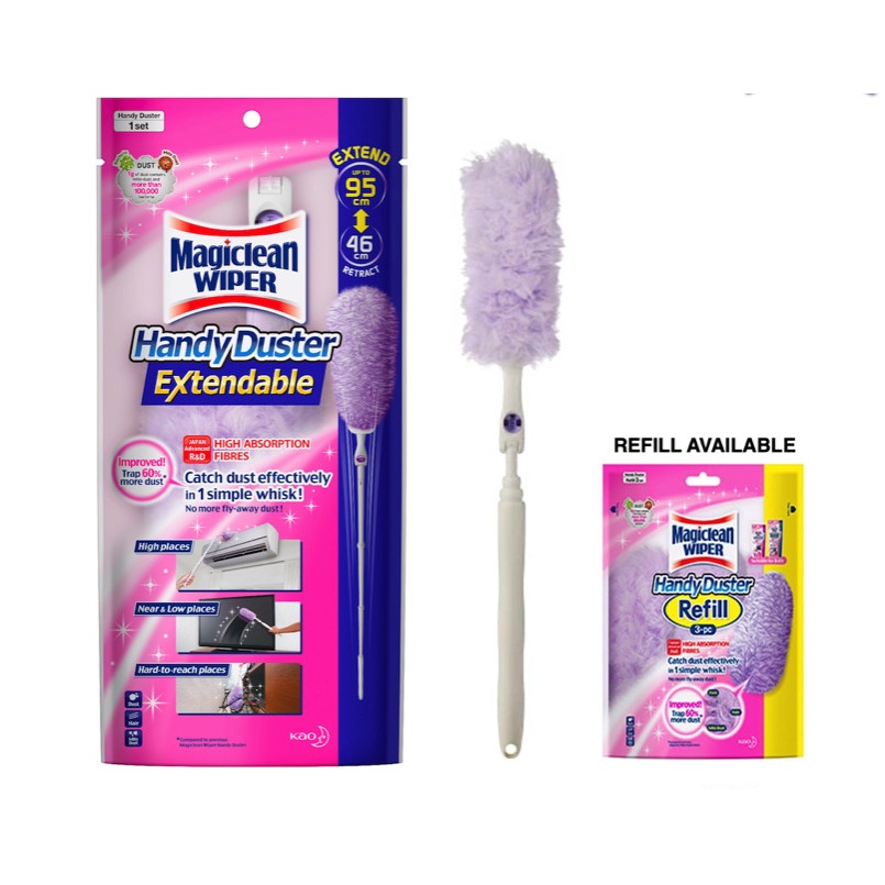 (WITH REFILL OPTION) 95cm Kao Magiclean Handy Duster Extendable Feather Duster Handy Duster