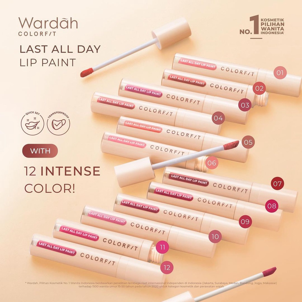 Wardah Colorfit Last All Day Lip Paint  Shopee Malaysia