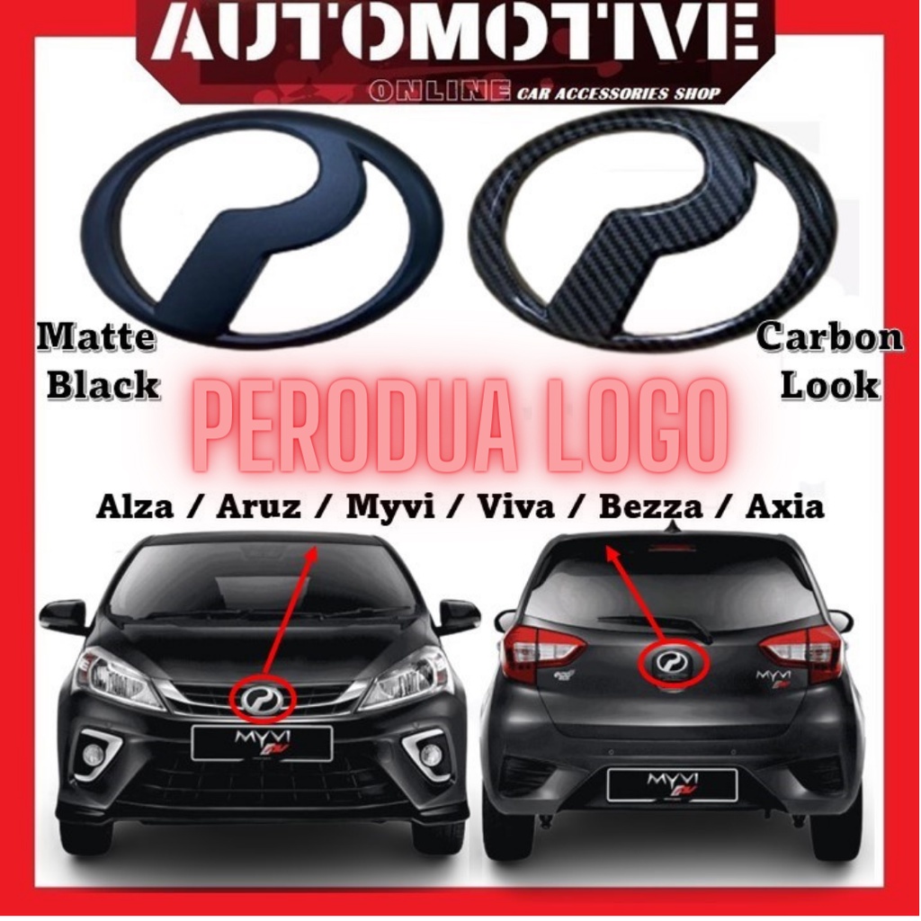 Perodua Logo Emblem/Lambang Matte Black /Carbon Look Myvi Lagi Best ...