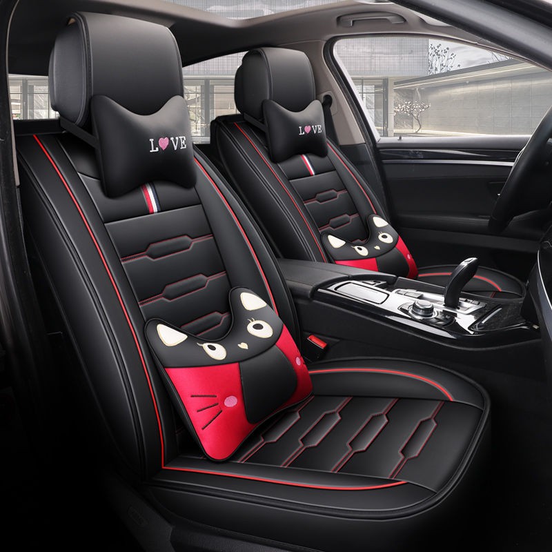 Cute Cartoon New Car Decor 5 Seats Covers Myvi Viva Axia Saga Perodua Proton Honda X70 Fit Vios City Civic Saga Nissan Shopee Malaysia