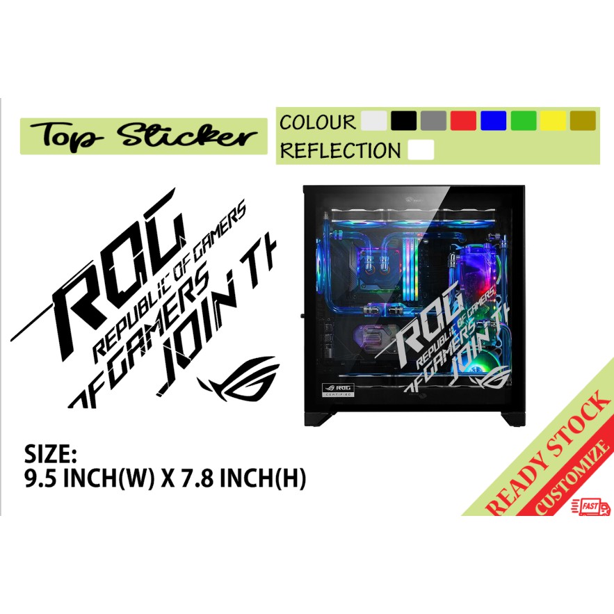 🔥ROG REPUBLIC OF GAMERS STICKER COMPUTER CPU GAMING DECAL VINYL LAPTOP