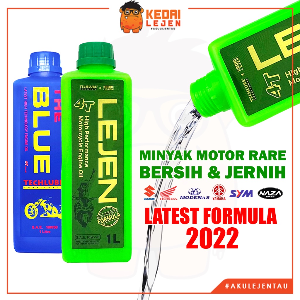 [💯 ORIGINAL] TECHLUBE 4T LLSHP THE BLUE LEJEN4T SAE 20W50 10W50 ENGINE ...