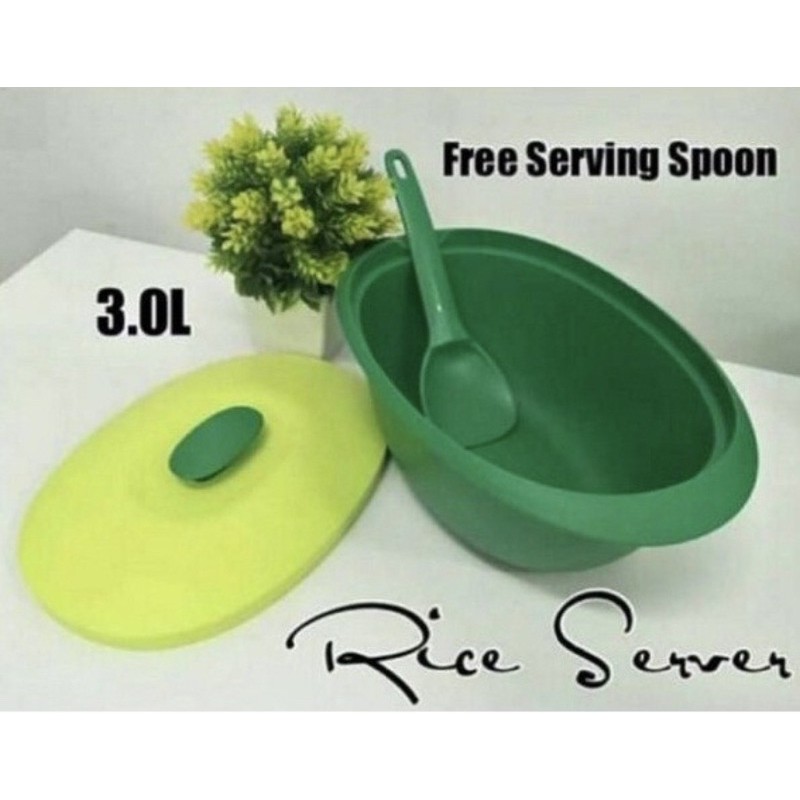 Tupperware Rice Server Emerald Green 3.0L ready stock