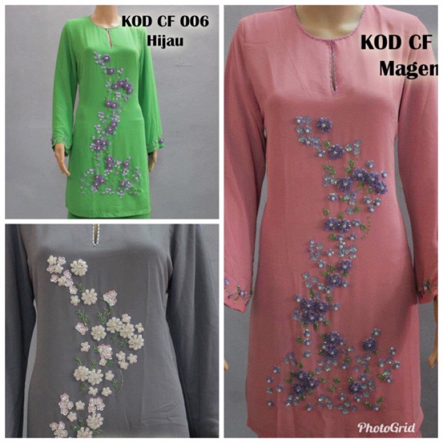 Baju Kurung Moden Chiffon Manik Shopee Malaysia