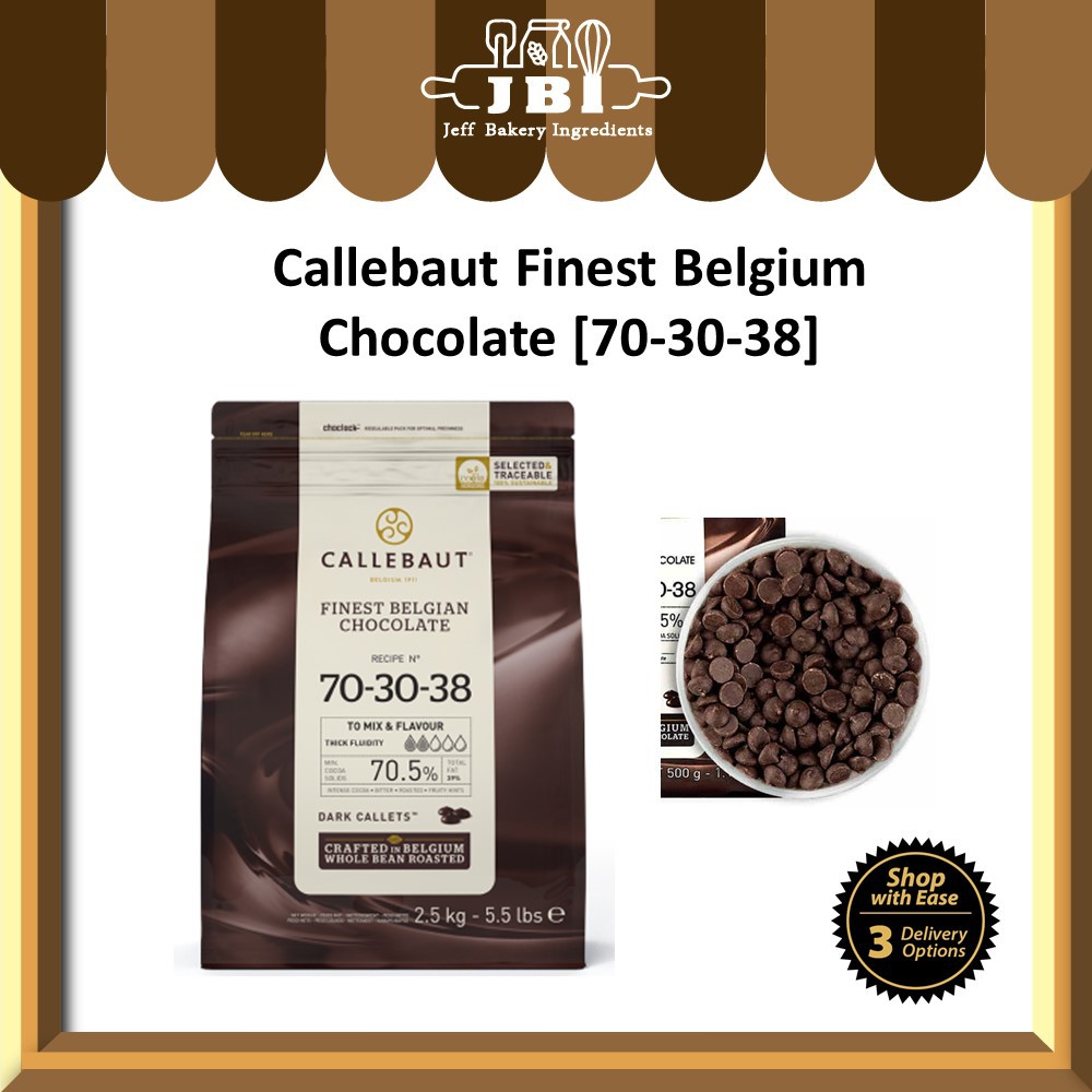 Callebaut 70-30-38 Extra Bitter Dark Finest Belgium Chocolate 70.5%