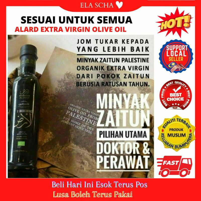 AlArd Palestinian Organic Extra Virgin Olive Oil /Minyak Zaitun Organik
