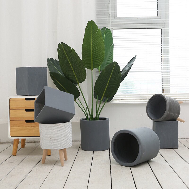 PSB Pasu Bunga Cement Fiber Clay Planter Indoor/Outdoor Flower Pots