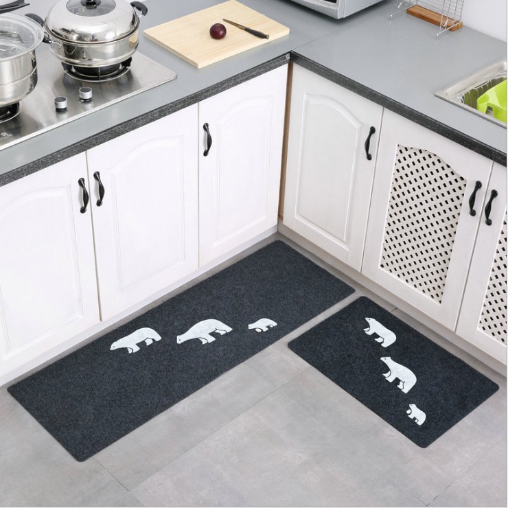 New Black Kitchen Non Slip Floor Mats Anti Dirty Karpet Alas Kaki