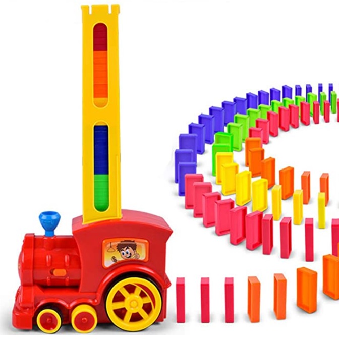 ZAPPO 80pcs Domino Train Blocks Rally 