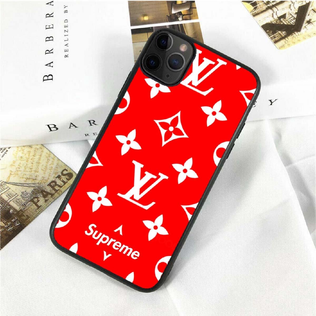supreme louis vuitton phone case black