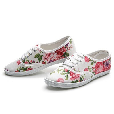 womens floral canvas shoes