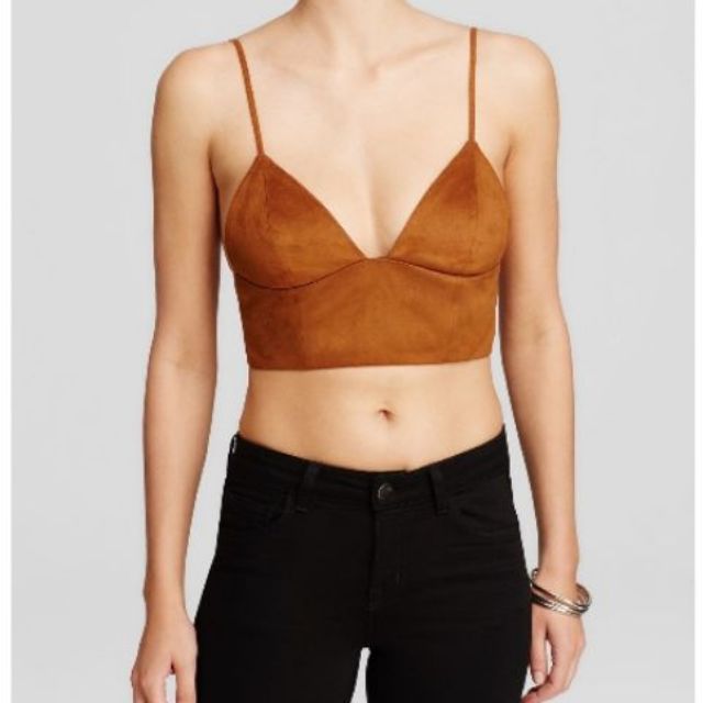 leather look bralette