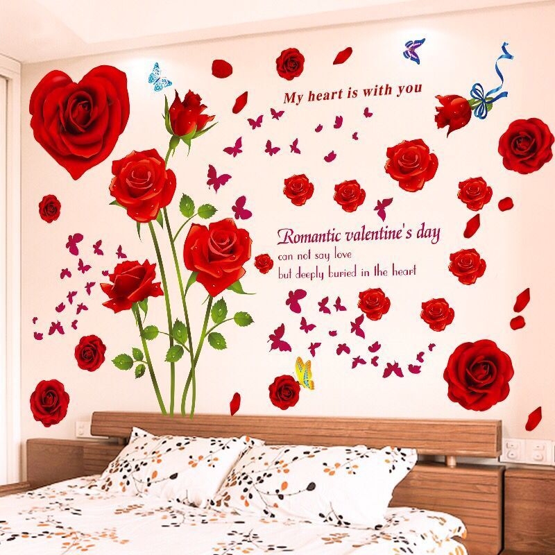 READY STOCK} Bedroom Wall Stickers Living Room TV Background Wall Stickers  Stickers Decorative Wallpaper | Shopee Malaysia