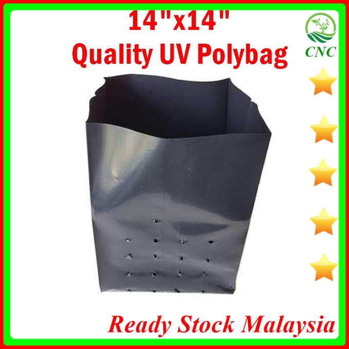 1KG 14x14 Polybag Tebal UV Hitam Polibag Tebal Poly Bag Fertigasi ...