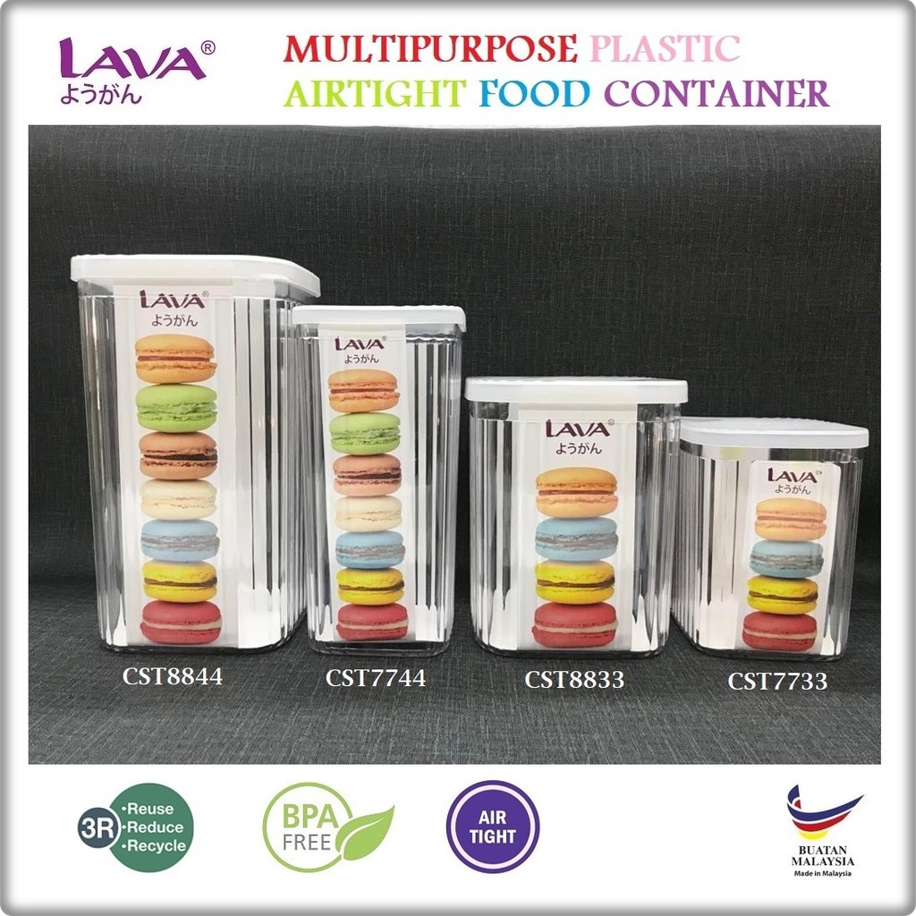 LAVA Multipurpose Plastic Airtight Food Container (White Only) Bekas ...
