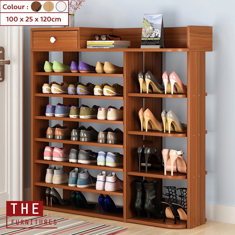 The Simply Shoes Cabinet Rack Storage Modern Style 100x25x120cm