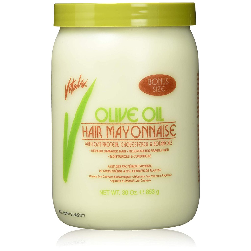Vitale Olive Oil Hair Mayonnaise 30oz with Oat & Egg Protein and Vitamins -  Good on Color & Thermal Treated Hair - for Dry & Damaged Scalp Men, Women &  Kids -Moisturize