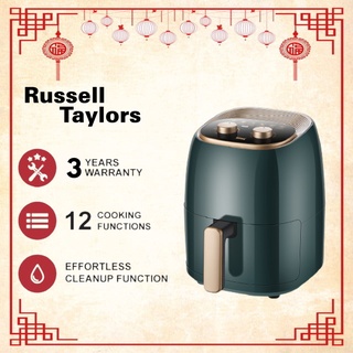 Russel Taylor Fryer 5.5L Rapid Air Fryer Advance Drawer Easy Oil-Free Aerodynamic Multifunctional Cooking Fryers(GREEN)