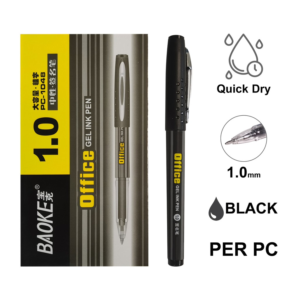 BAOKE Office Gel Ink Pen / Signature Pen 1.0mm BLACK (PC1048