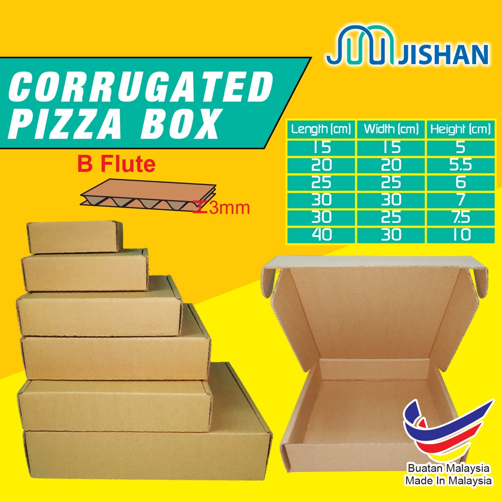 [20pcs] B Flute Pizza Box / Corrugated Carton Box / Kotak Baru