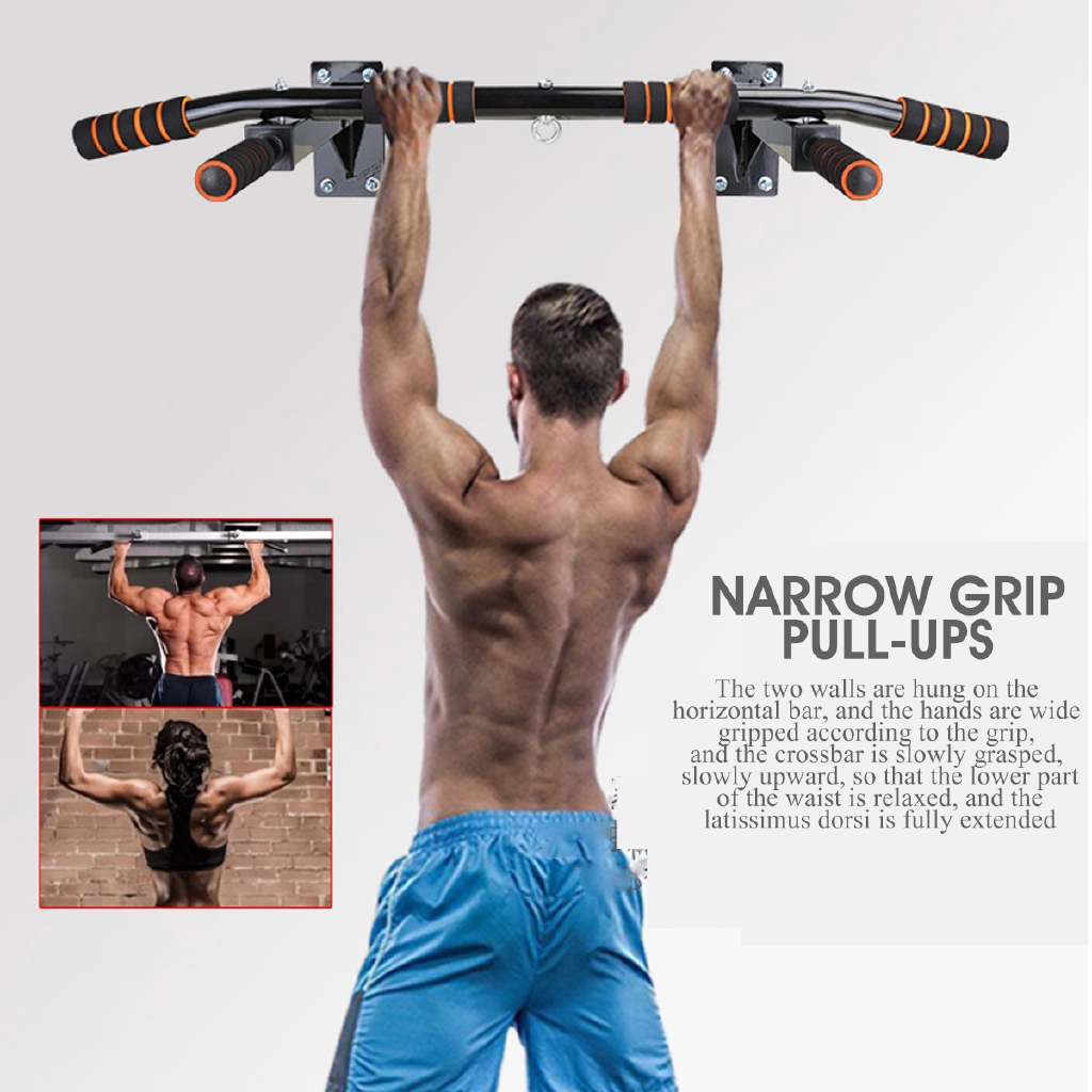 Wall Mounted Heavy Duty Chin Pull Up Bar Gym Workout Training Fitness ...