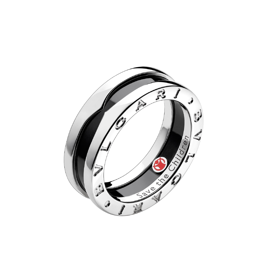 Hot Bvlgari Save The Children One Band Sterling Silver Ring With Black Ceramic Shopee Malaysia