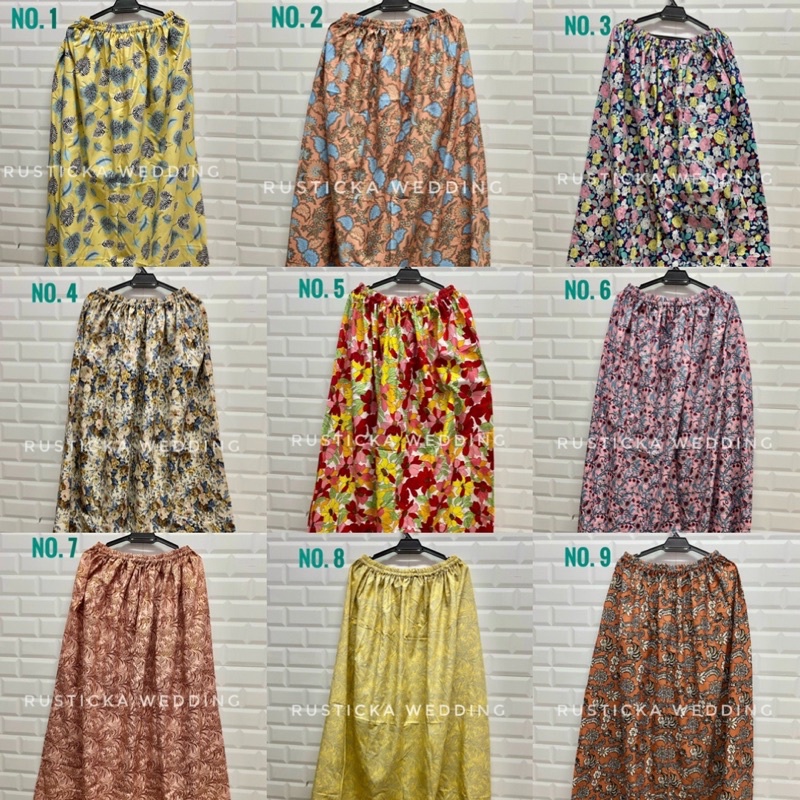 #3 Floral Design Skirt Kembang Batik Confinement Sarong Batik Kain Skirting Batik Getah Siap Jahit Kain Berpantang