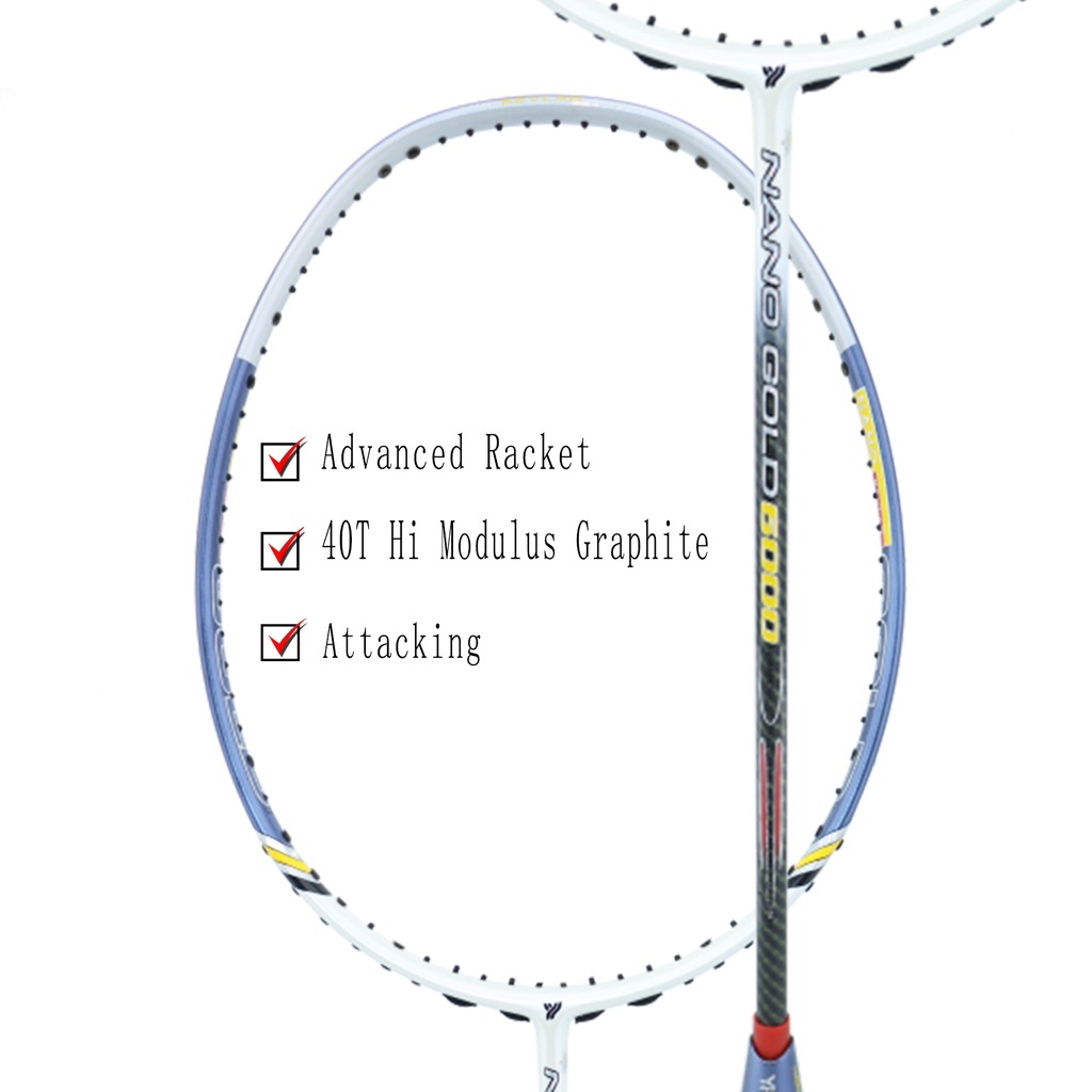 YANG YANG Nano Gold 6000 40T Graphite Advance Level Badminton Racket