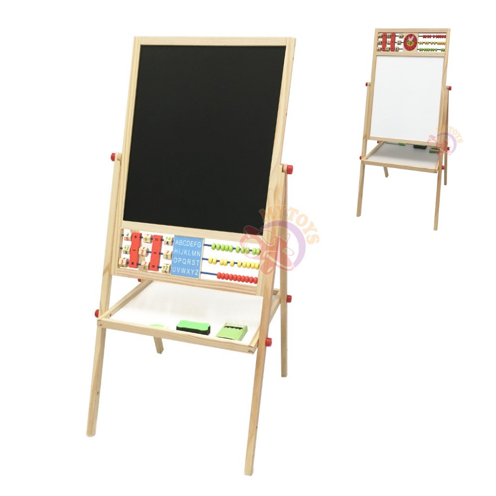 *MCO Special* 91cm Wooden DoubleSided Blackboard and Whiteboard / Easel Drawing Board
