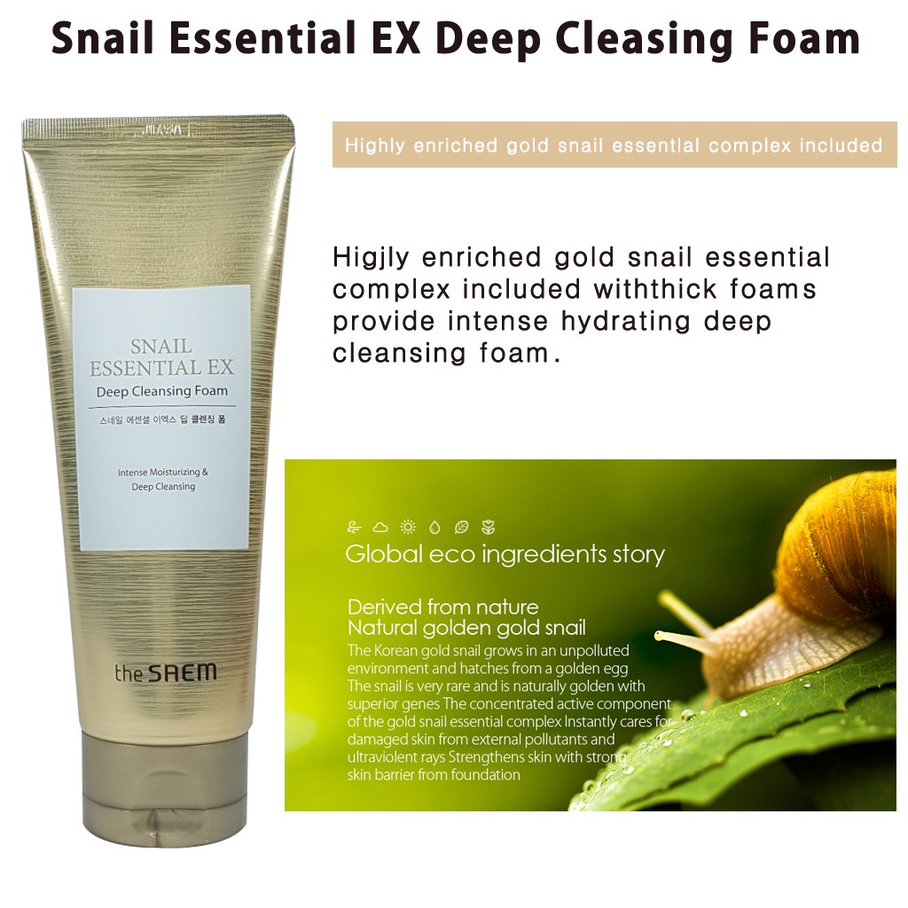 The Saem Snail Essential EX Deep Cleansing Foam [Sample] | Shopee