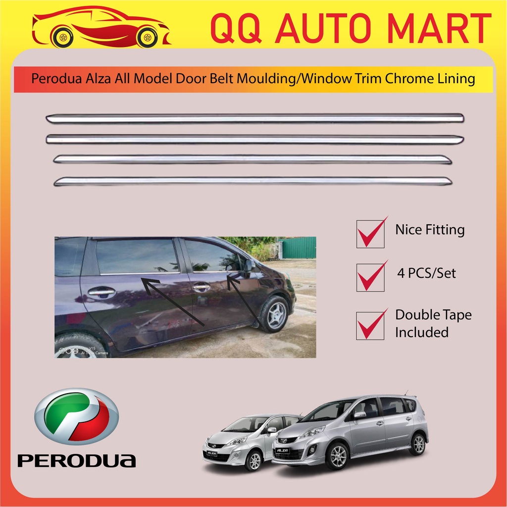 Perodua Alza 2008-2020 Door Lining Chrome/Door Belt Molding/Window Trim ...