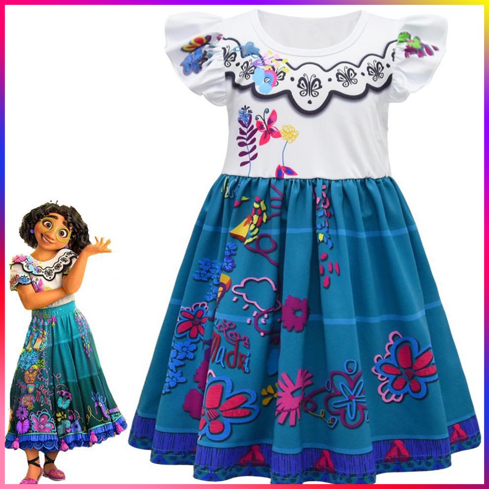 New Disney Encanto Mirabel Cosplay Costume Baby Girl Princess Dress
