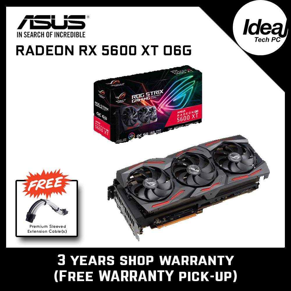 Asus Rog Strix Radeon Rx 5600 Xt O6g Gaming Shopee Malaysia