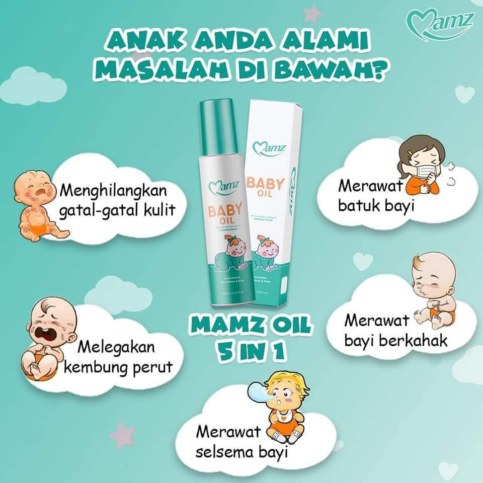 🔥MAMZ BABY OIL 60ML SPRAY ORIGINAL HARGA LELONG 🔥 ORIGINAL MAMZ ™ SPRAY