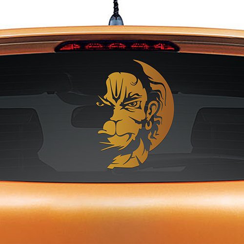 Vayuputhra Hanuman Car Sticker gold Colour Vinyl/ Hanuman Car sticker