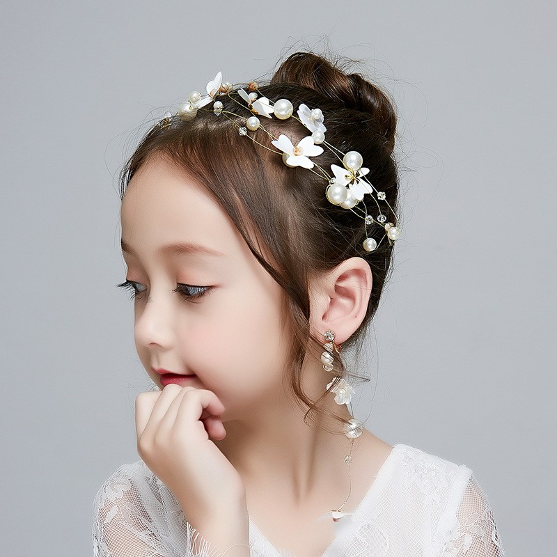 Children Hair Accessories Princess Headband Flower Girl Birthday Set