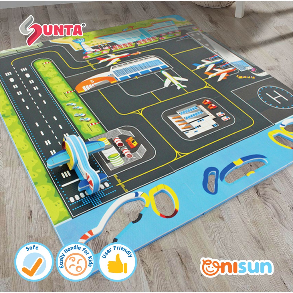 Airport Printed Puzzle Mat With Diy Aeroplane Shopee Malaysia