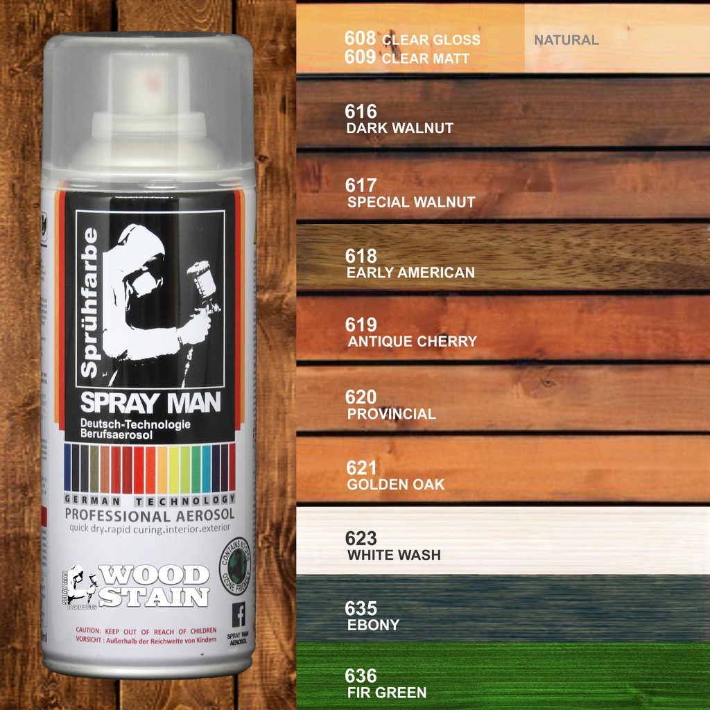 Wood Varnish Wood Stain Spray Man Product Shellac Lacquer Syelek Kayu Aerosol Spray Shopee 0784