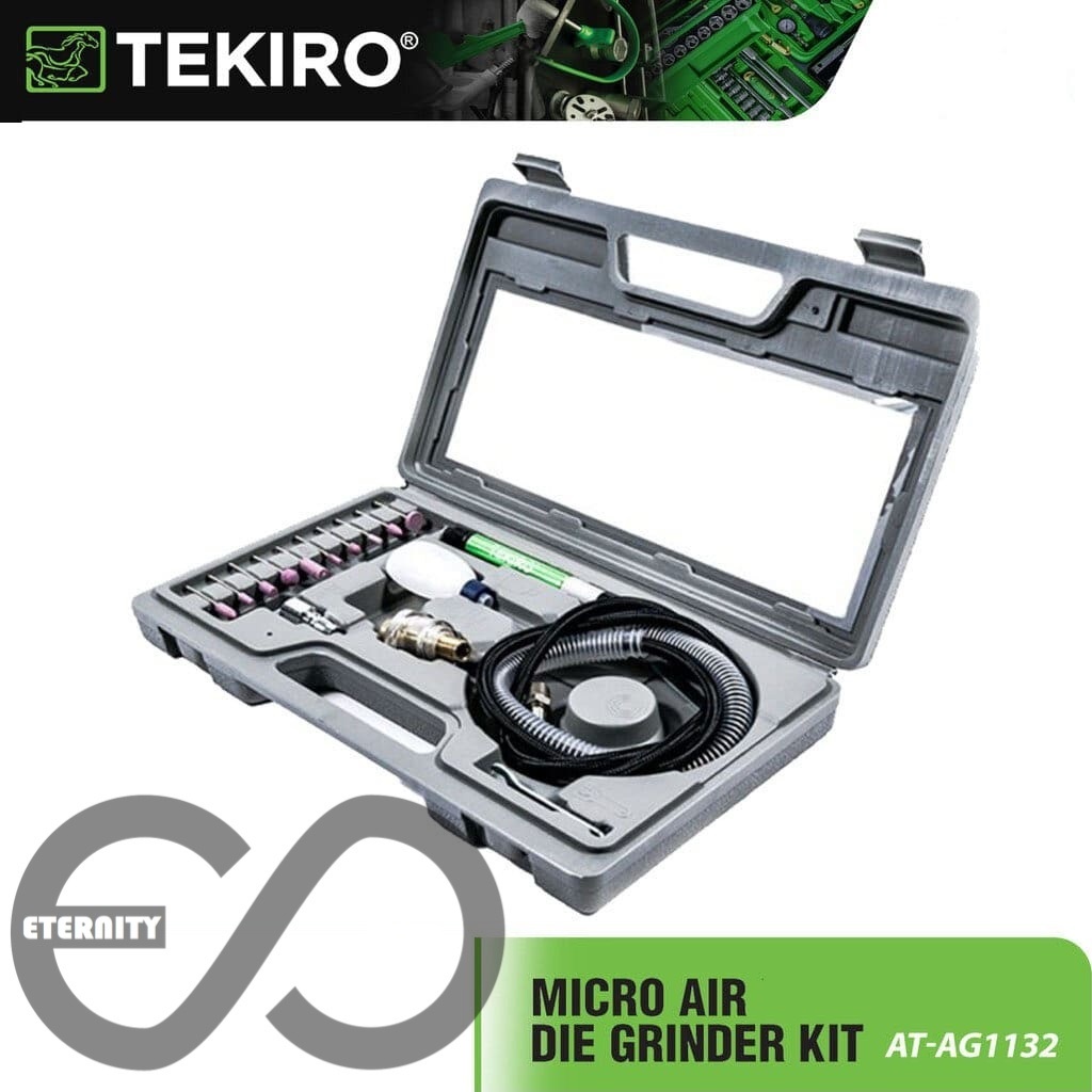 TEKIRO Micro Air Die Grinder Kit Set Micro Gerinda 60,000 Rpm 16pcs