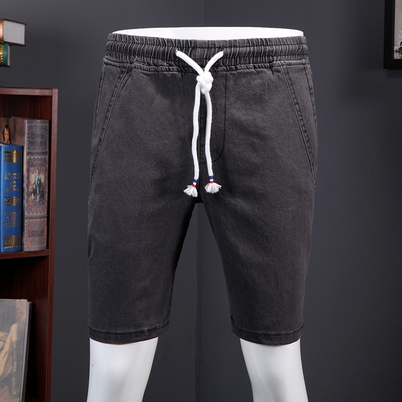 drawstring denim shorts mens