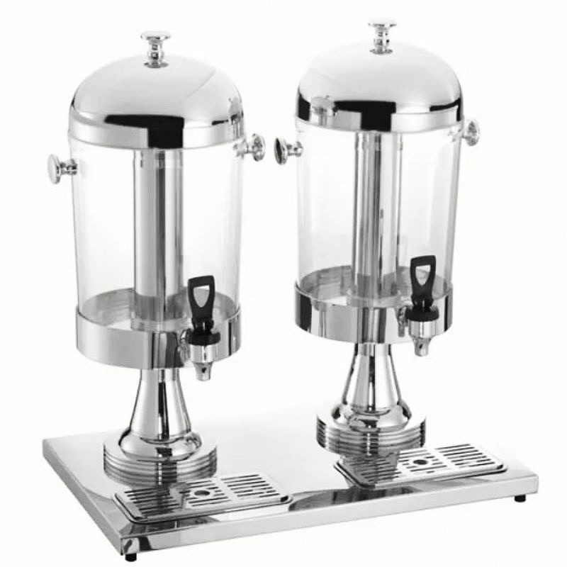 16L 8L x 2 Stainless Steel Double Bowl Juice Dispenser Water dispenser buffet Juicer with stand