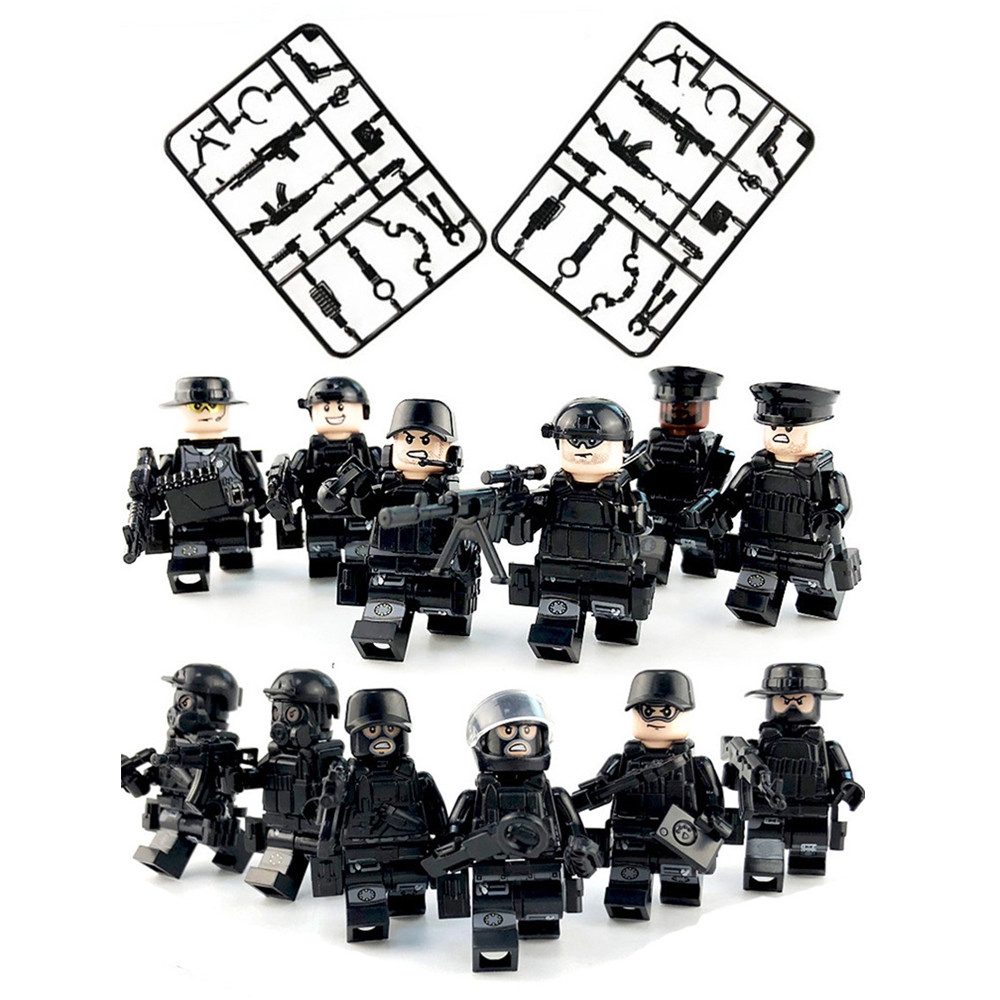 12pcs Set Military Forces Soldiers Bricks Figures Compatible Building Blocks Toys Shopee Malaysia - new helicopterswat team roleplay roblox