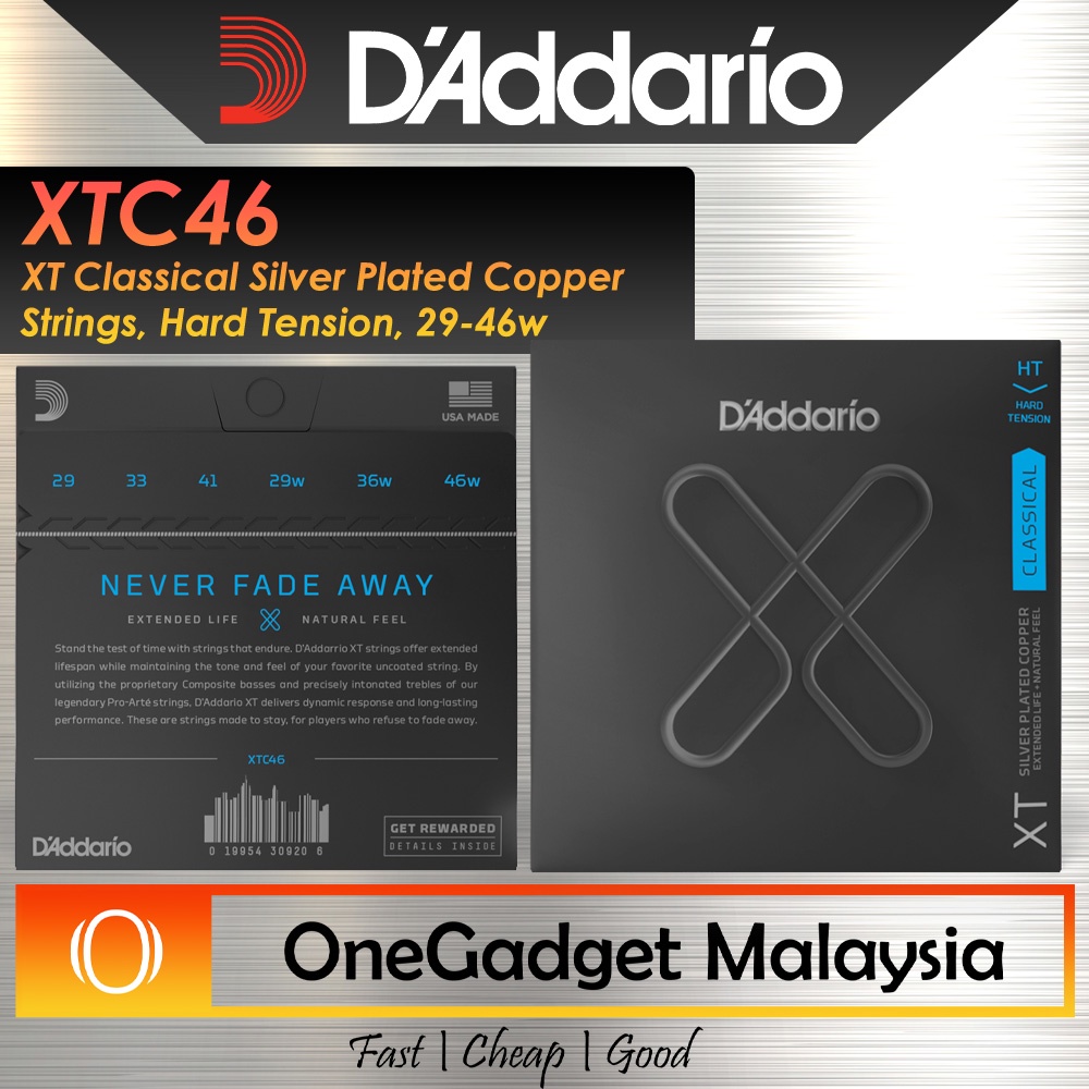D'Addario XTC46 XT Silver Plated Copper Classical Guitar String Hard Tension  Daddario D Addario | Shopee Malaysia