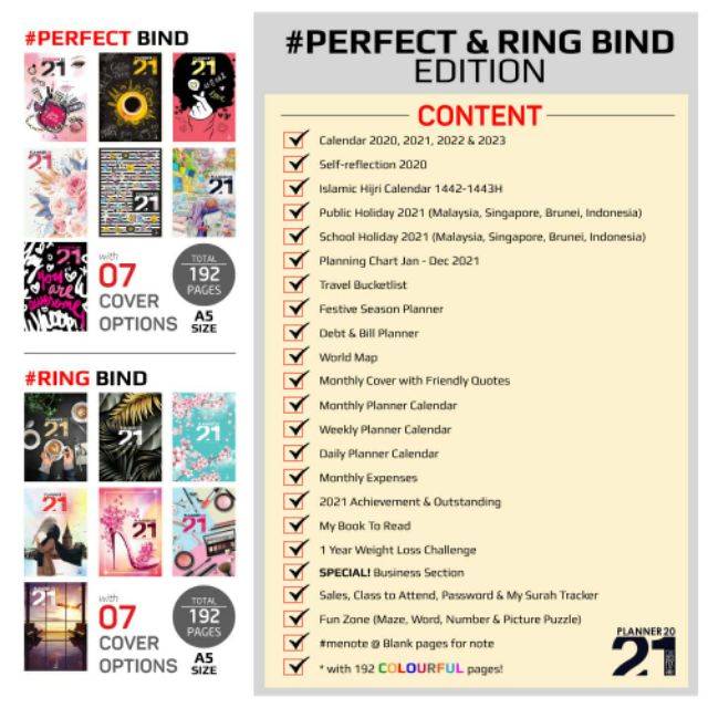 Planner Diary 2021 5 Free Gift Shopee Malaysia