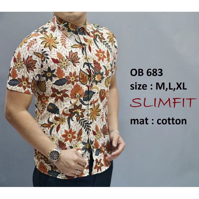 Limited Design  Baju Kemeja  Batik Lelaki OB683 Shopee 
