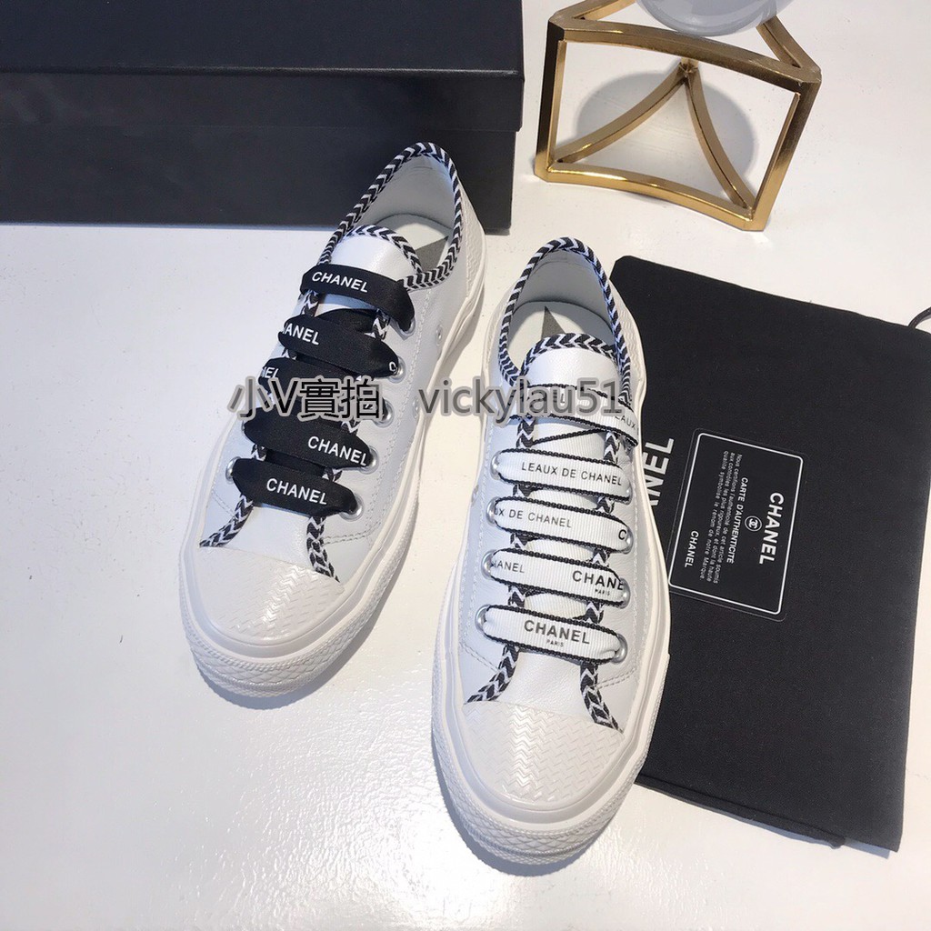 Chanel X Converse White Shoes Casual Shoes | Shopee Malaysia