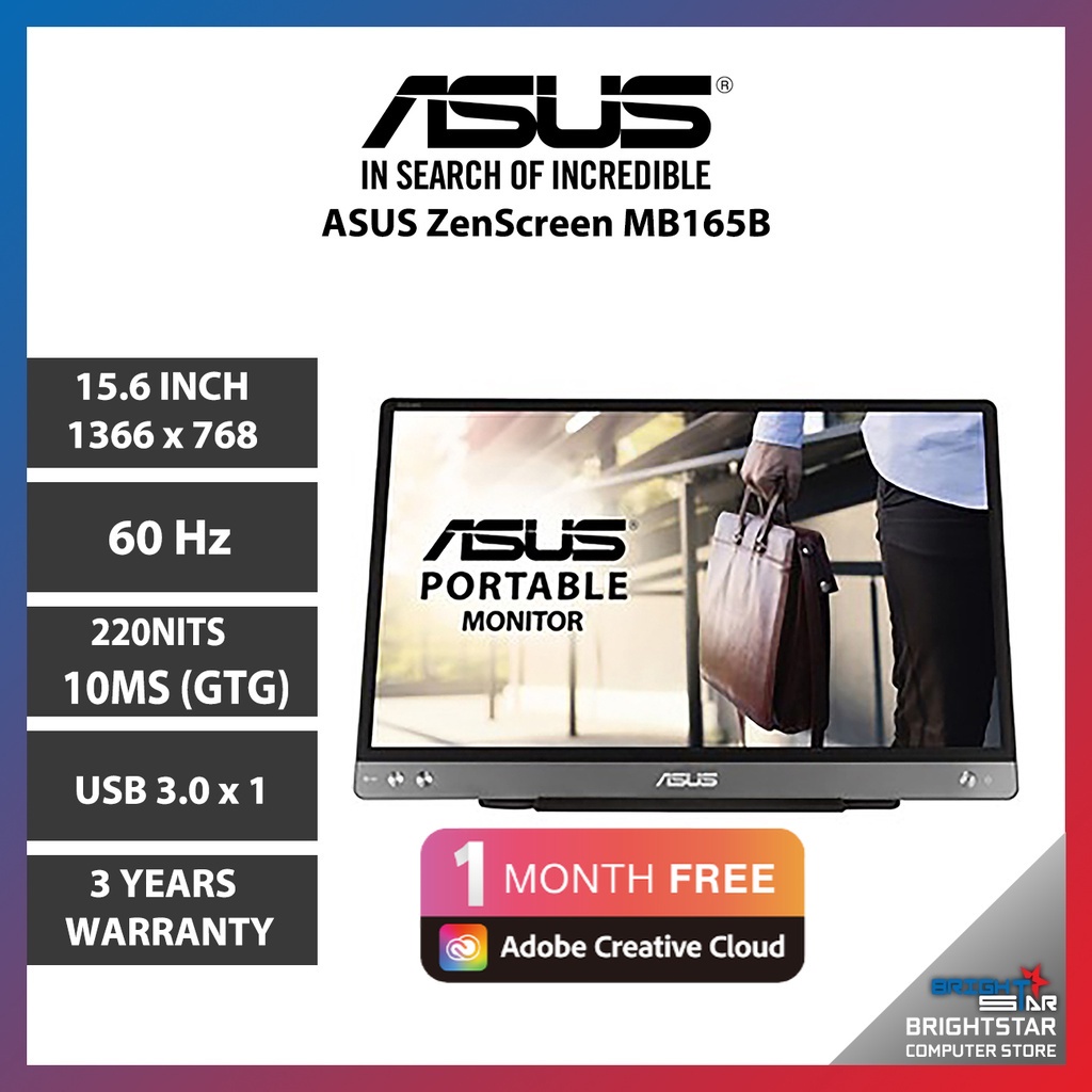 ASUS ZenScreen MB165B Portable USB Monitor ( 15.6 Inch / 1366 x 768