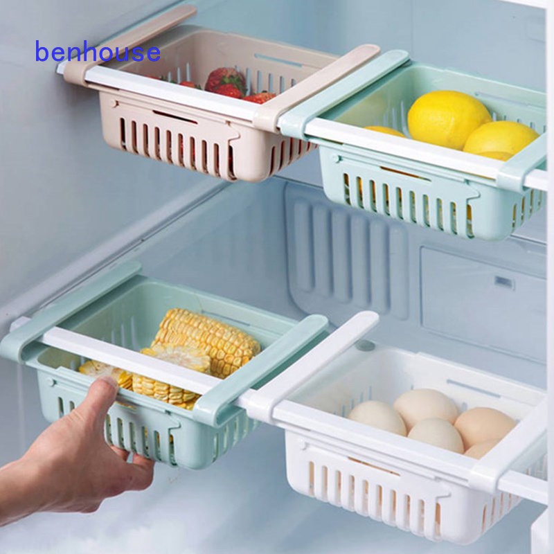 1PC Kitchen Organizer Fridge Storage Drawer Box Extendable Refrigerator ...