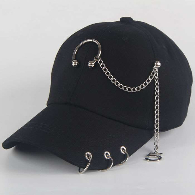 Fashion Hip Hop Cotton Baseball Cap for Women Ring Hat Punk Hat Snapback Hip Hop Hats