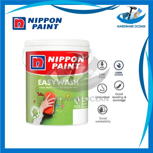 Nippon Paint Easywash White Colours 18Liter Indoor Water Based Wall ...